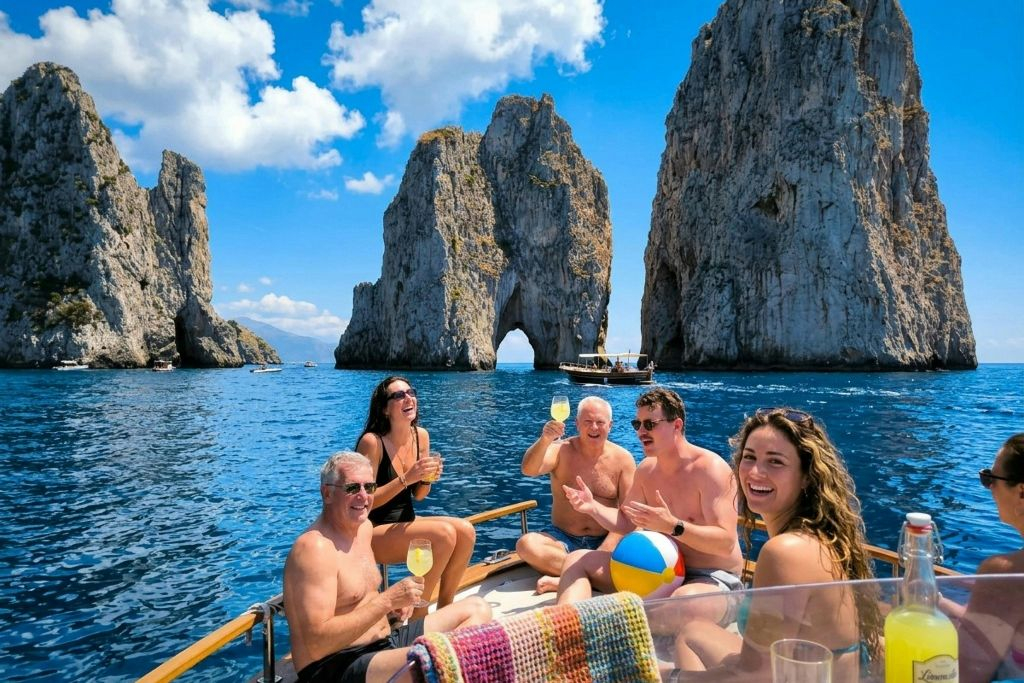 Capri: Tour guidato in barca + Brunch + Drink