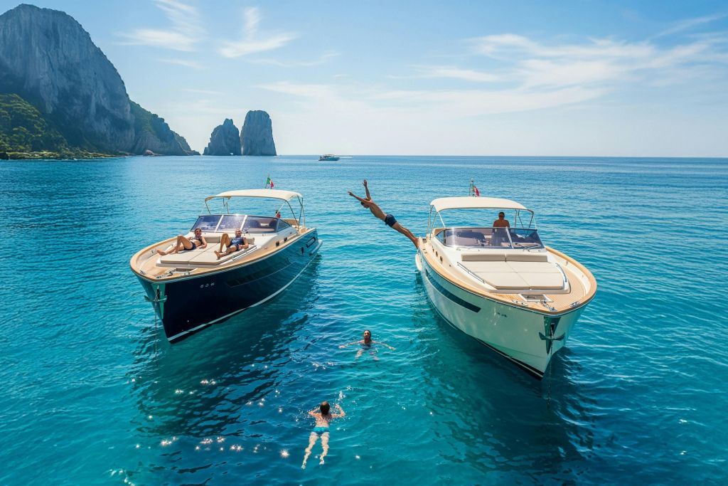 Capri: Tour guidato in barca + Brunch + Bevande + Visita alla Grotta Azzurra