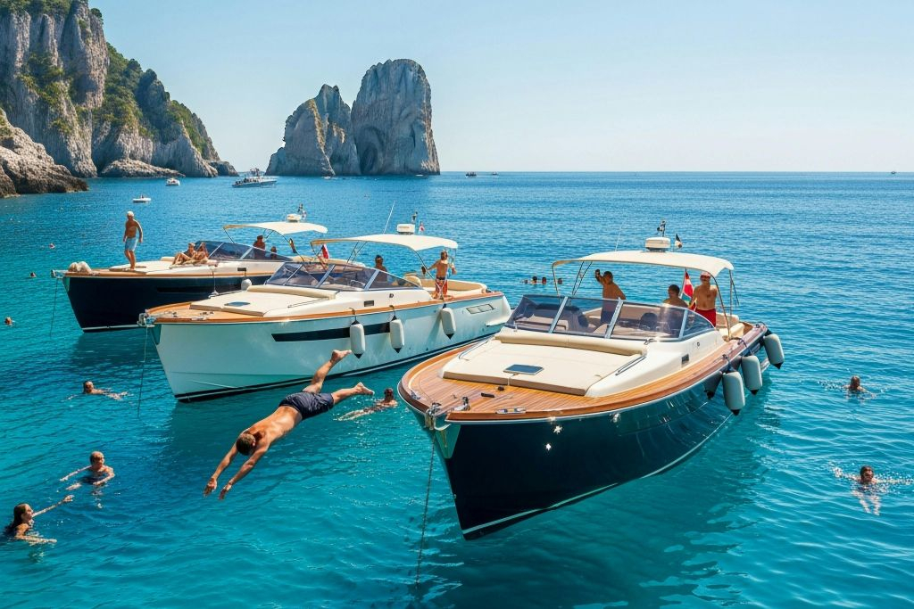 Capri: Tour in barca da Positano + Brunch + Bevande + Snorkeling