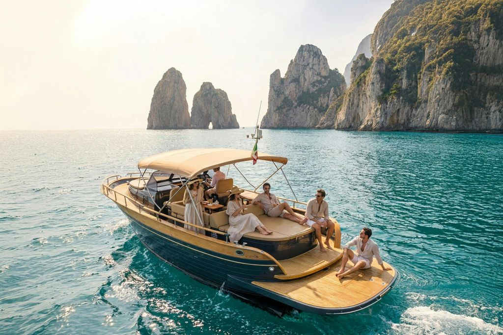 Capri: Tour in barca da Positano + Brunch + Bevande + Snorkeling