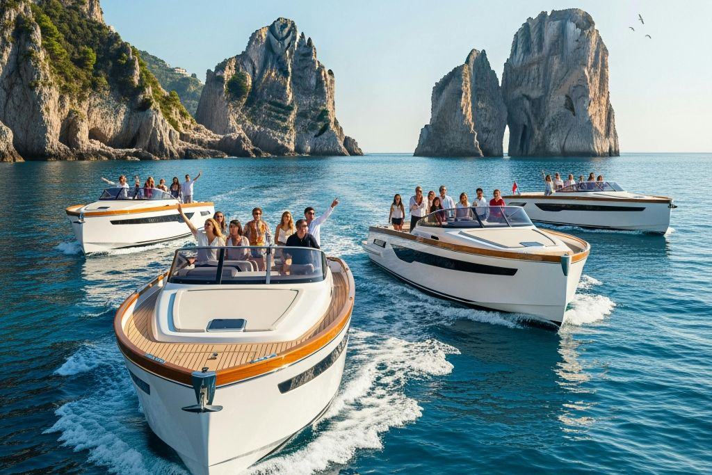 Capri: Tour guidato in barca + bevande + visita alla Grotta Azzurra