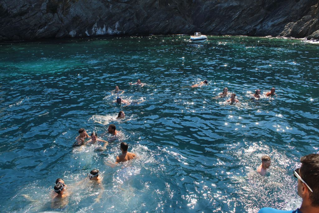 Excursion en bateau à fond de verre : Cap Norfeu + Baignade depuis Roses & Santa Margarita