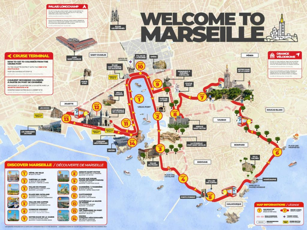 Colorbüs MarseilleCircuit touristique en bus Hop-on Hop-off de 24 ou 48 heures