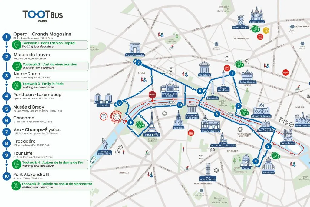 Tootbus Paris: Eco-Friendly Hop-on Hop-off Bus