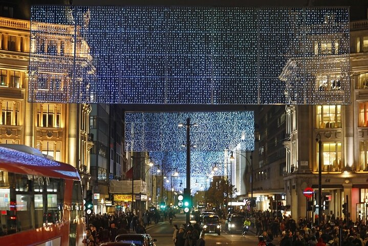 London Christmas Lights Experience on a Vintage Open-Top Bus