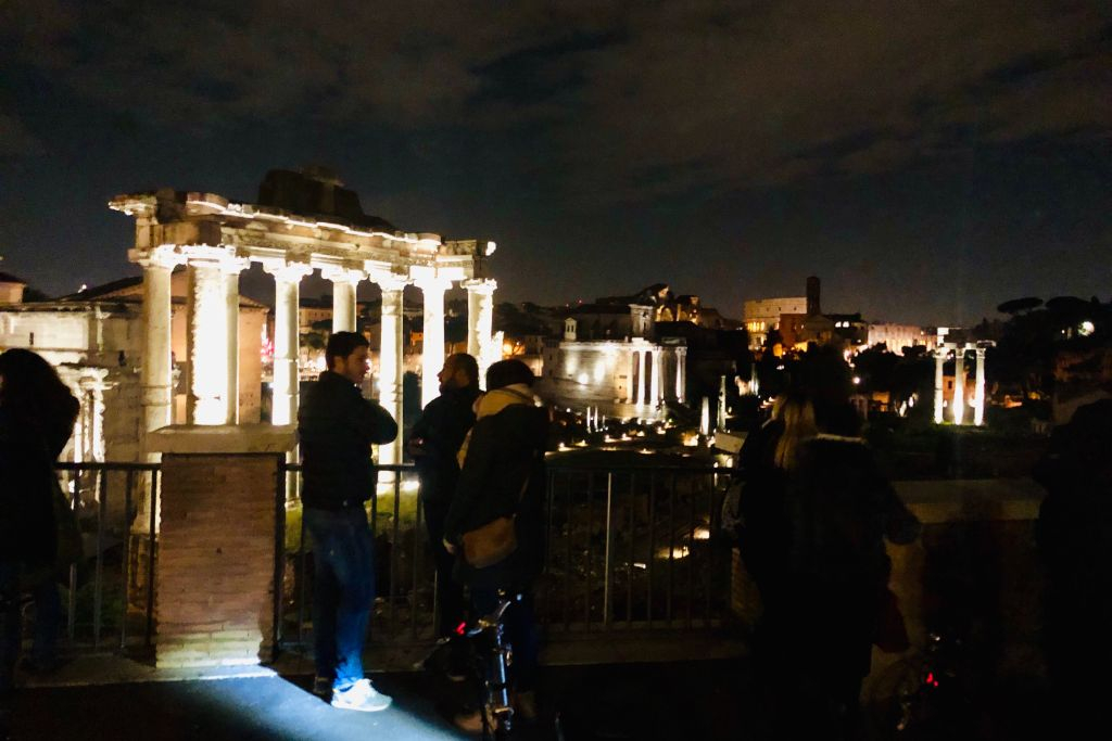 Rome by Night: Guide E-bike Tour with Salami, Cheese and Wine Tasting