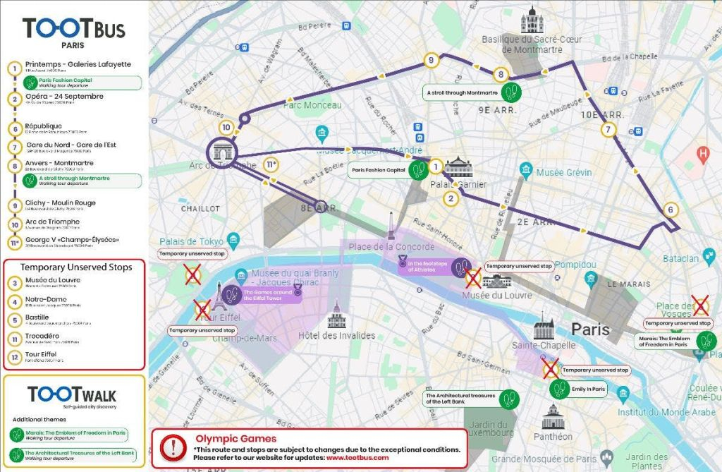 Tootbus Parigi: Tour in autobus Hop-on Hop-off dei Giochi Olimpici