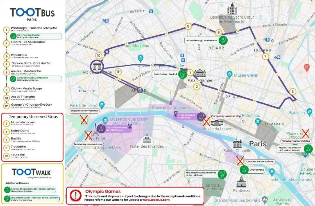 Tootbus Paris: Olympic Games Hop-on Hop-off Bus Tour