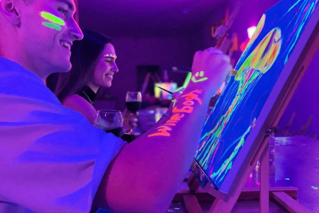 Guided Painting and Wine Workshop by Wine Gogh Glow Academy