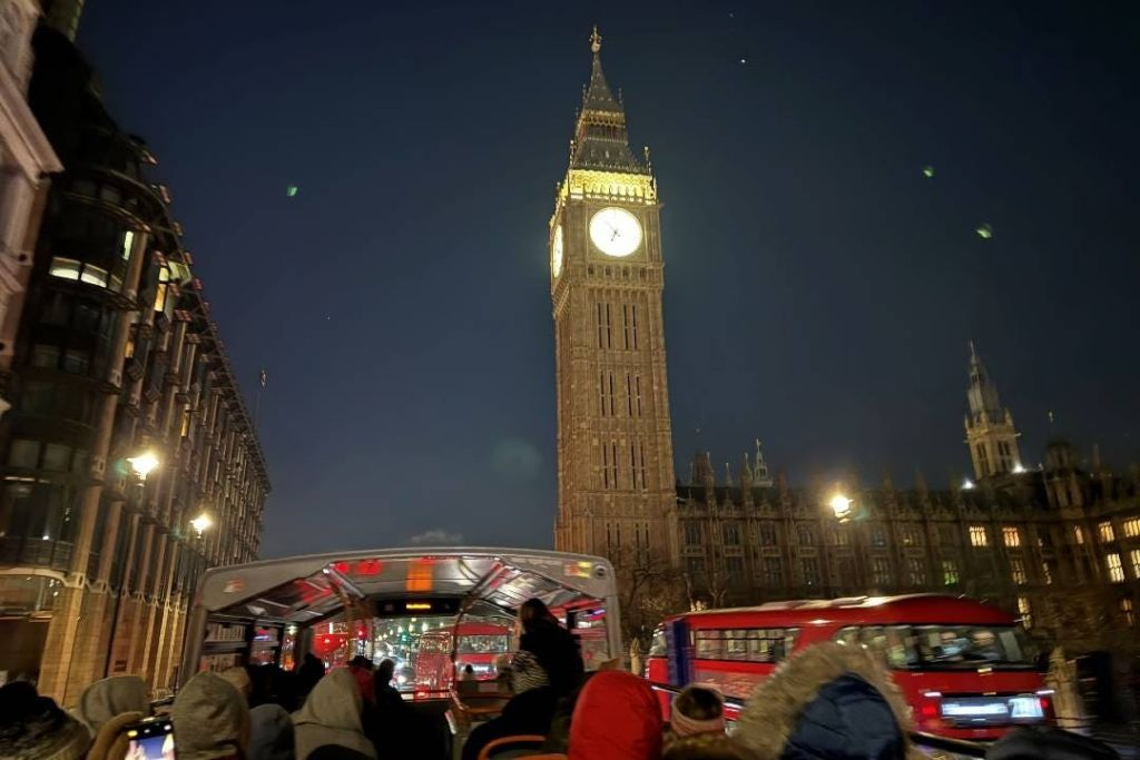 London: Guided Night Open-Top Bus Tour