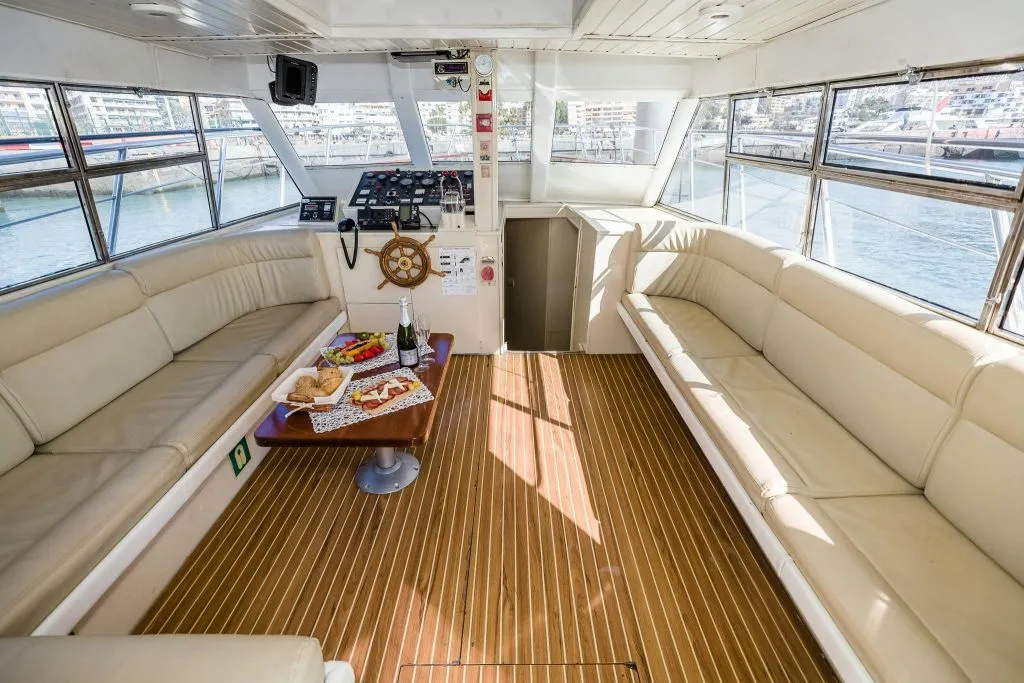 Los Cristianos: Paseo en barco guiado + Avistamiento de ballenas + Almuerzo