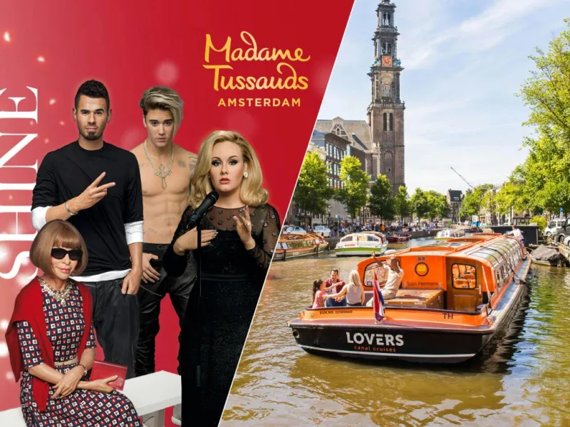 Amsterdam: Madame Tussauds Entry Ticket + Traditional Canal Cruise