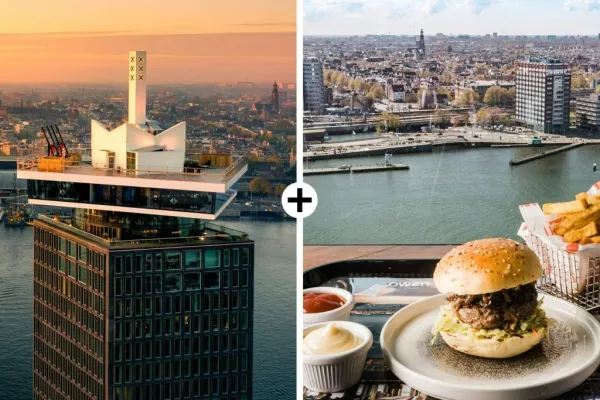 A'DAM Lookout: Billet d'entrée + menu burger
