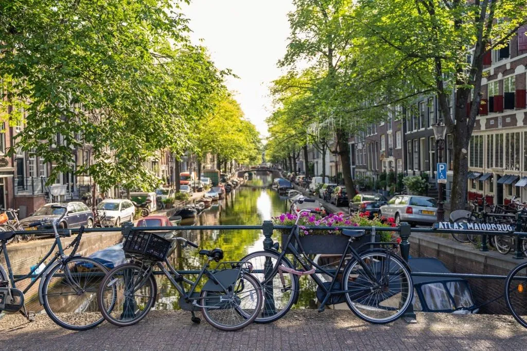 Ámsterdam: Visita guiada a pie y en bicicleta + Crucero de 1 hora por el Canal + Almuerzo