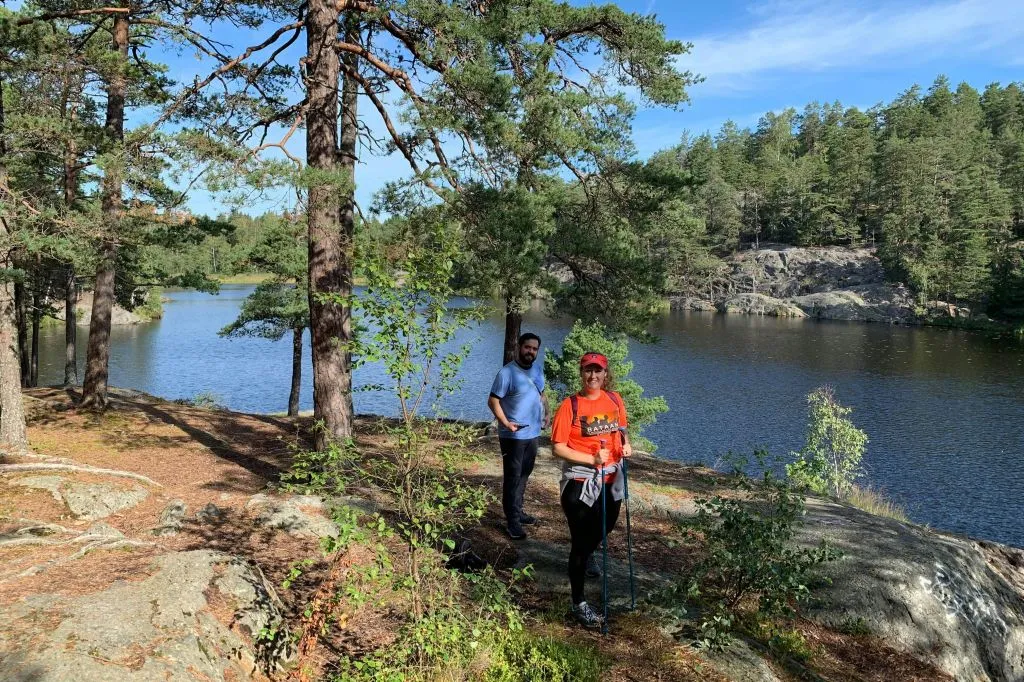Stockholm : Randonnée dans une réserve naturelle + déjeuner autour d'un feu de camp + transport aller-retour