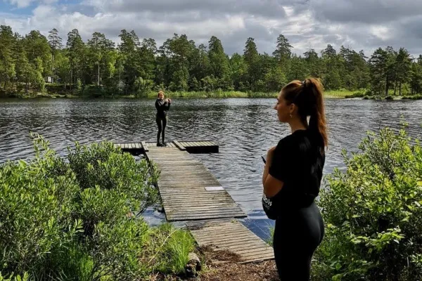 Stockholm : Randonnée dans une réserve naturelle + déjeuner autour d'un feu de camp + transport aller-retour