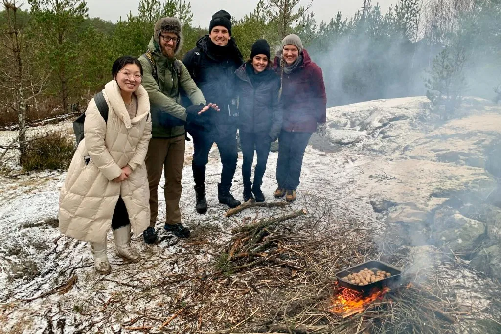 Stockholm : Randonnée dans une réserve naturelle + déjeuner autour d'un feu de camp + transport aller-retour