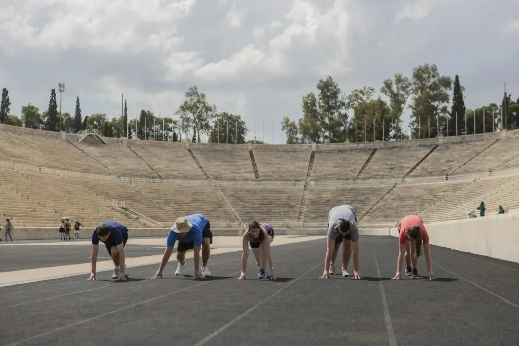Séance d'entraînement pour les Jeux olympiques à Athènes