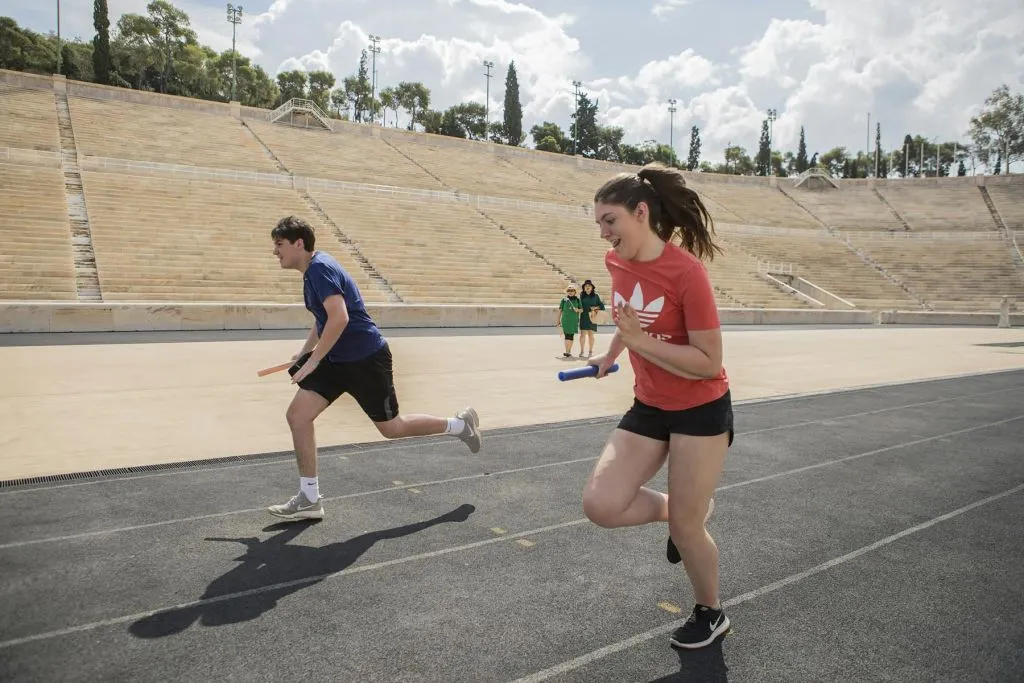 Séance d'entraînement pour les Jeux olympiques à Athènes