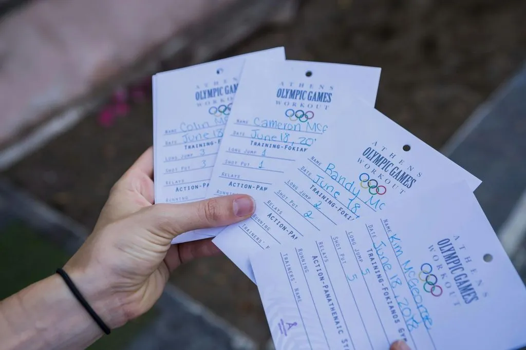 Séance d'entraînement pour les Jeux olympiques à Athènes