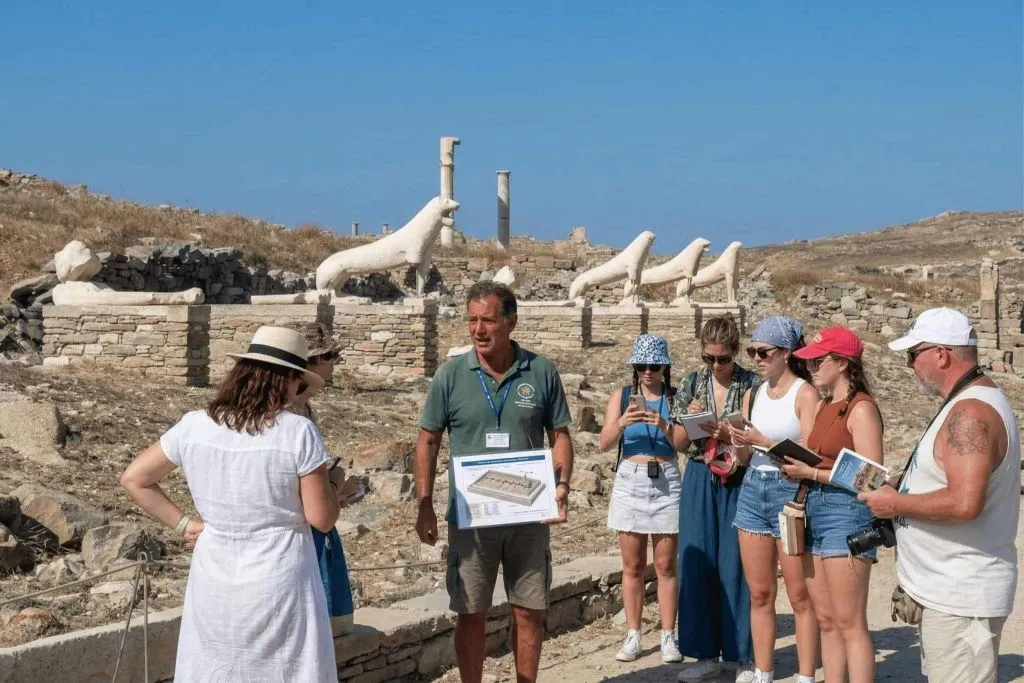 Mykonos : Croisière en bateau vers Rhenia + visite guidée de Delos