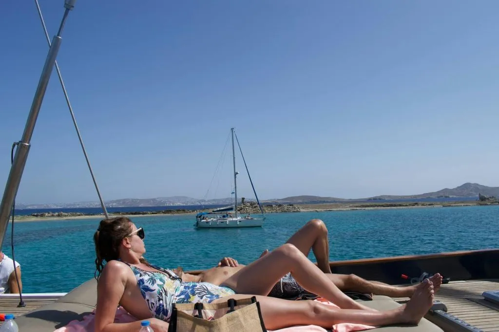 Mykonos : Croisière en bateau vers Rhenia + visite guidée de Delos