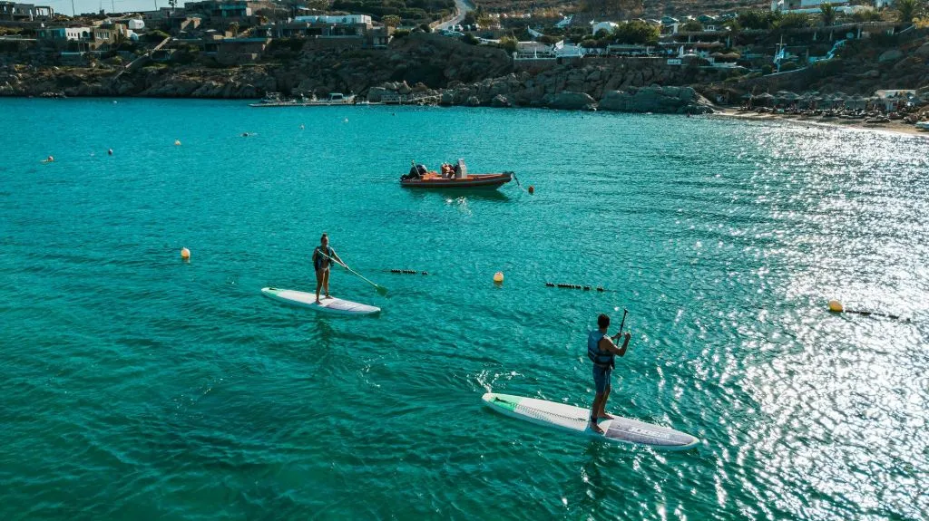 Mykonos Super Paradise Beach: noleggio kayak e pagaia