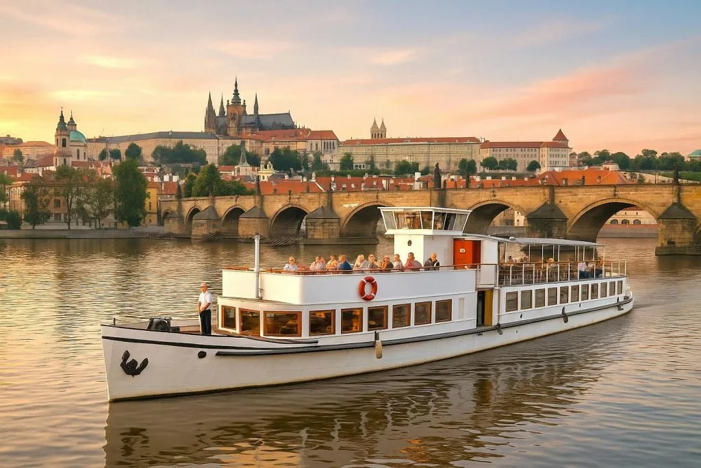 Prague : Visite en bateau + audioguide + collation et boisson