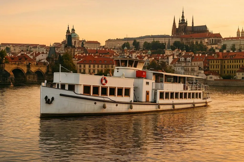 Prague : Visite en bateau + audioguide + collation et boisson