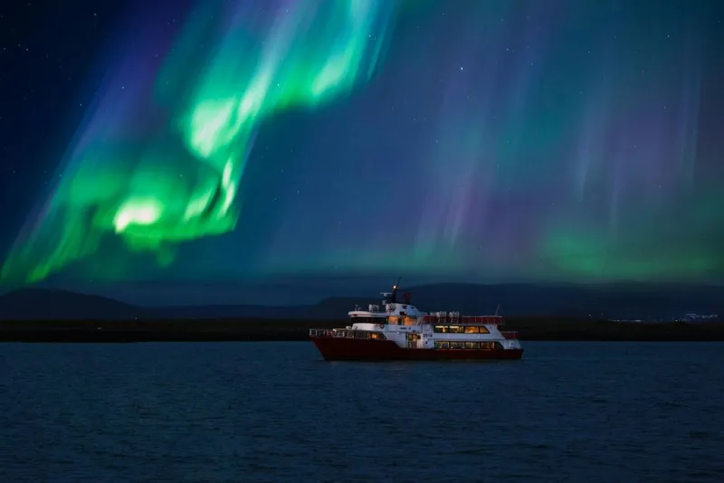 Les aurores boréales : Excursion en bateau de 2 heures