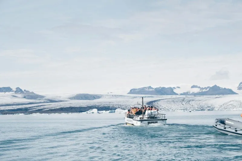 Passeio de barco pela lagoa das geleiras e excursão pela costa sul de Reykjavik
